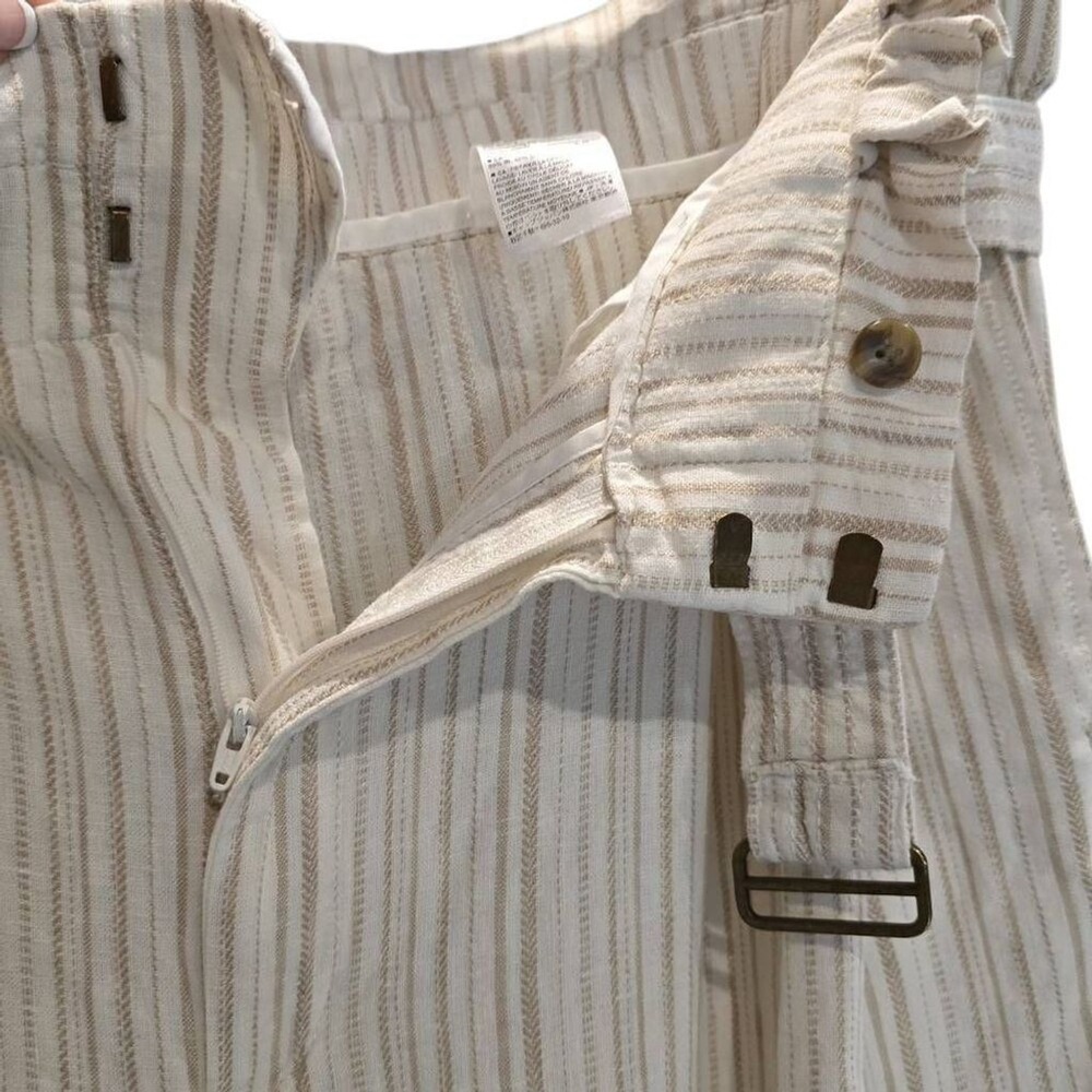 Banana Republic Beige White HighWaist Wide Leg Pants Size16 - Picture 2 of 6